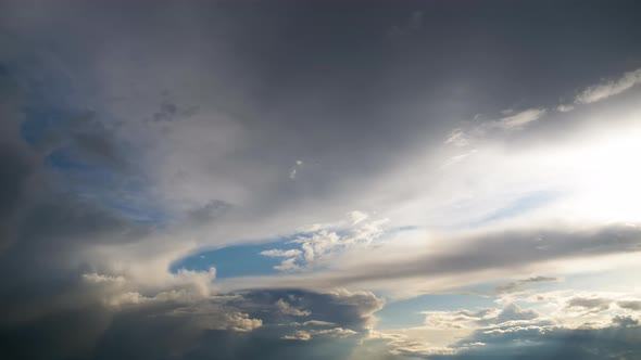 Clouds Move Smoothly in the Blue Sky. Timelapse. Cloud Space. alt