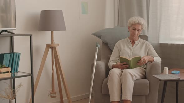Senior Lady Reading in Armchair alt