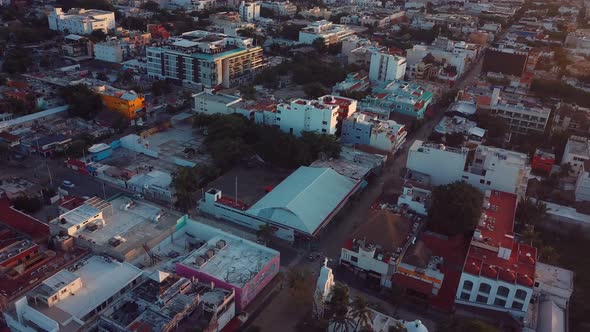 4k 24fps Drone Shoot Of Playa Del Carmen Twon Anbeach In Sunrise alt
