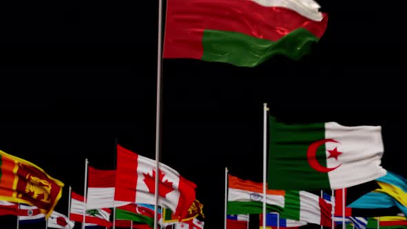 oman Flag With World Flags In Alpha Channel