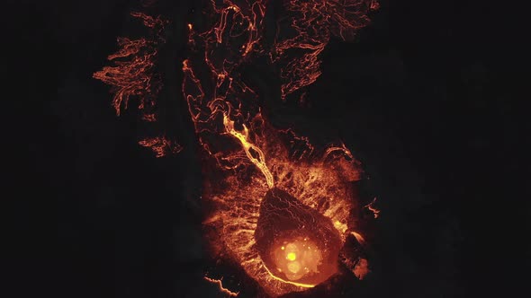 Lava Flow From Erupting Fagradalsfjall Volcano In Reykjanes Peninsula Iceland alt