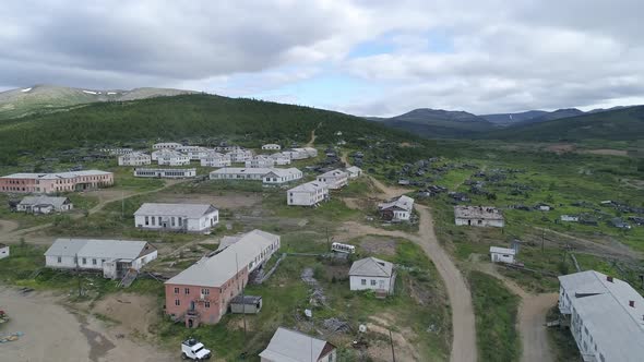 Aerial view of abandoned village in Chukotka. 26 alt