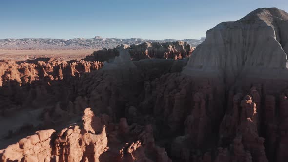 Red Mars Planet Landscapes Aerial  Hoodoo Formations in Goblin Valley Utah alt