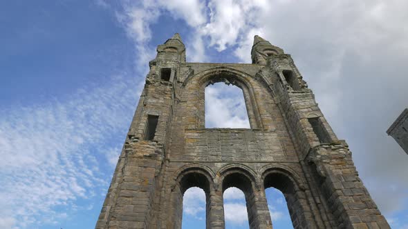 Low angle of a ruined stone wall alt