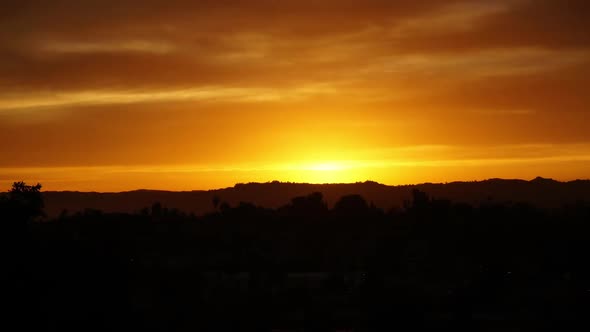 A Time Lapse of a Southern California Sunset in the Hills of Los Angeles with a Dramatic Sky alt