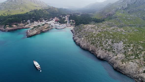 Aerial View of Boat at Seashore