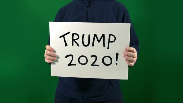 Donald Trump 2020 Sign Held Up With Alpha Matte alt