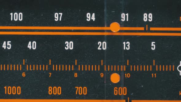 Tuning Analog Radio Dial Frequency on Scale of the Vintage Receiver alt