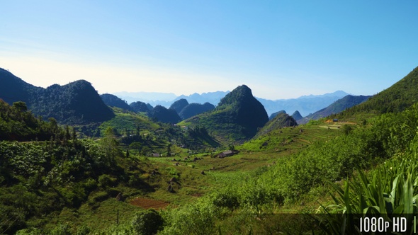 Beautiful Mountainous Landscape along the Ha Giang Loop in Vietnam alt