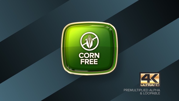 Corn Free Rotating Badge 4K Looping Design Element