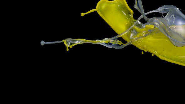 Gold ans sliver liquid splash, Slow Motion alt