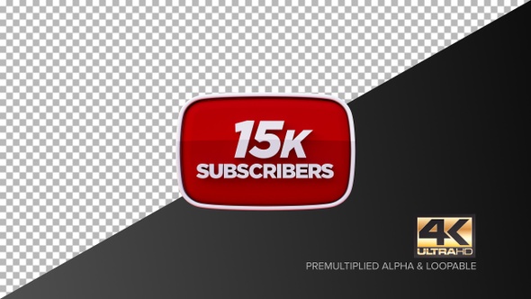 Set 5-5 Youtube 15K Subscribers Count Animation 4K RES