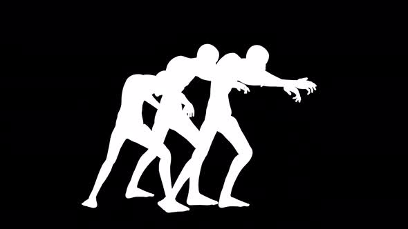 Zombies Walking Seamless Loop Vignette Alpha Channel alt