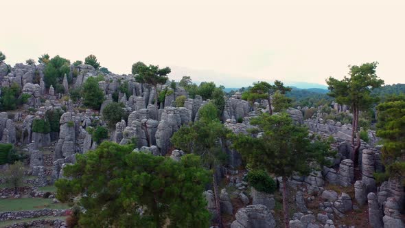Landscape with Beautiful and Unique Rock Formations on a Summer Day alt