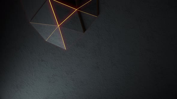 Black abstract triangle background with texture and light  3d rendering animation