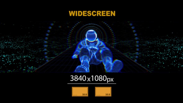 Wide Screen Astronaut  Slipping Space Wireframe 02