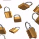 Falling Padlocks Loop on a White Background - VideoHive Item for Sale