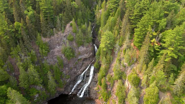 Caribou falls in Northern Minnesota, superior state forest, beautiful nature landscape alt