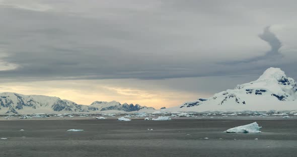 Cuverville Island covered with snow, Antarctica