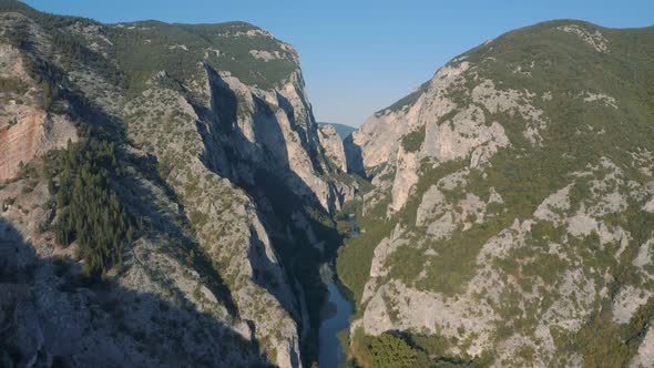 Panoramic view of Gola del Furlo, the best gorge in Italy, Marche 4K