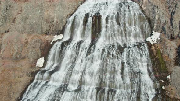 Aerial View of Dynjandi Falls Westfjords Iceland alt