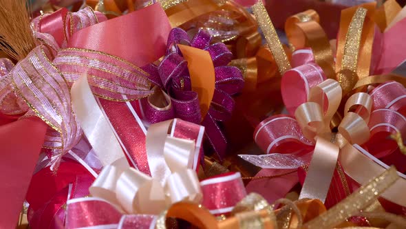 Assortment of Colorful Decorative Bows for Present for Valentines Day Christmas alt