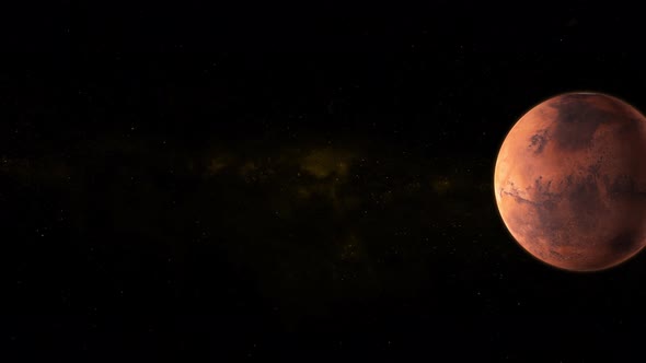 Spinning planet mars on dark. Vd 1170