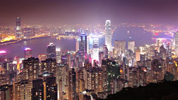 Time Lapse of the amazing skyline of Hong Kong at night alt