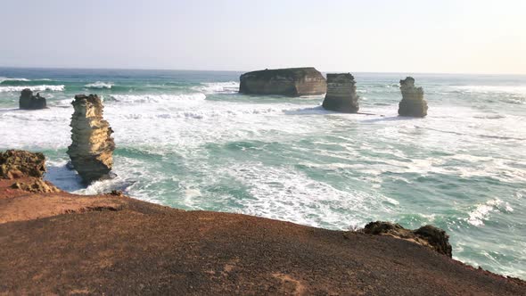 Aerial View of Twelve Apostles at Sunset alt