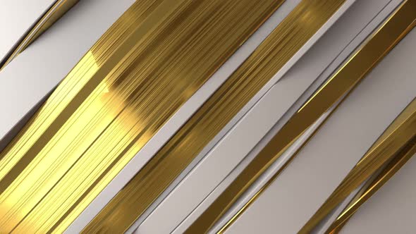 Gold And White Ribbons Background