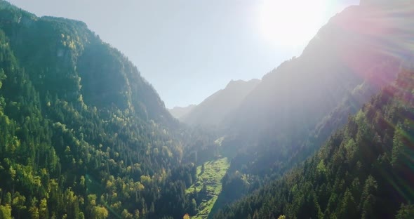 Backwards flight in a very green valley in Murg, Switzerland. alt