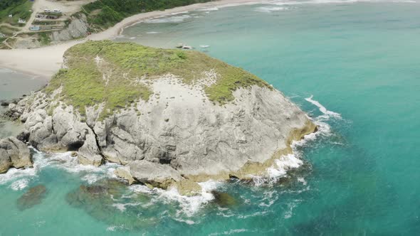 Clean Sea Waves And Rocks Aerial View 13