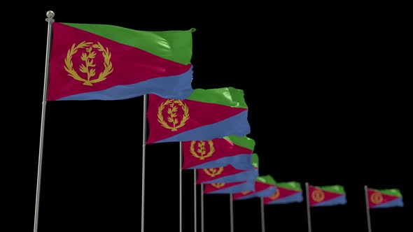 Eritrea  Row Flag With Alpha E