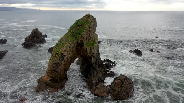 Aerial View of the Crohy Head Sea Arch, County Donegal - Ireland alt