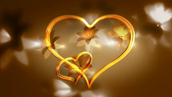 Gold Hearts and Flowers