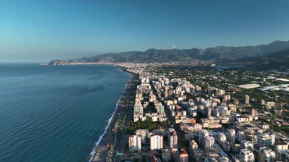 Mahmutlar aerial view Turkey Alanya 4 K alt