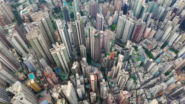 Top view of Hong Kong city alt