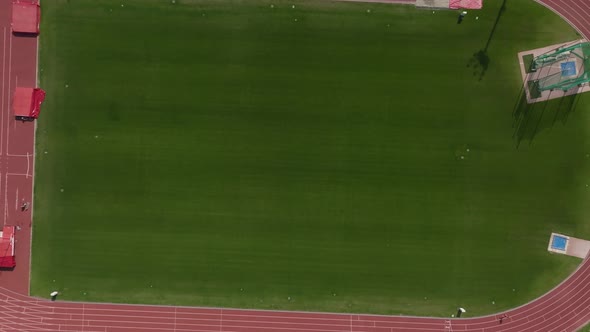 Drone footage of athletic track