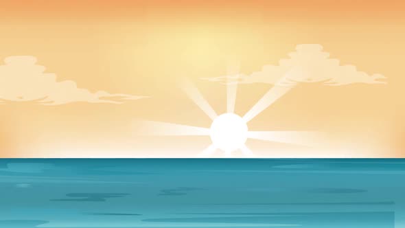 Motion Graphic Of reflection of the sun rises.in the lake, River, sea