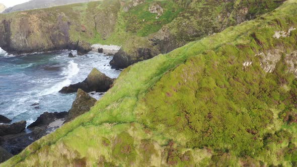 Aerial View of the Beautiful Coast at Maling Well, Inishowen - County Donegal, Ireland alt