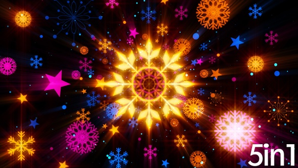 Snowflakes Colorful Background