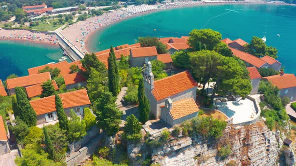 The Sveti Stefan Island in the Adriatic Sea alt