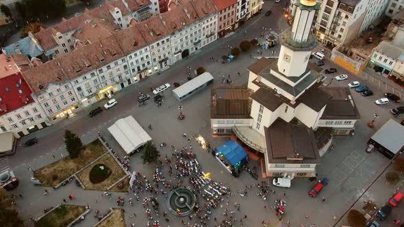 Aerial view of town hall