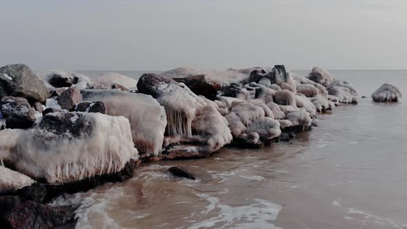 Iced Stones on the Seashore