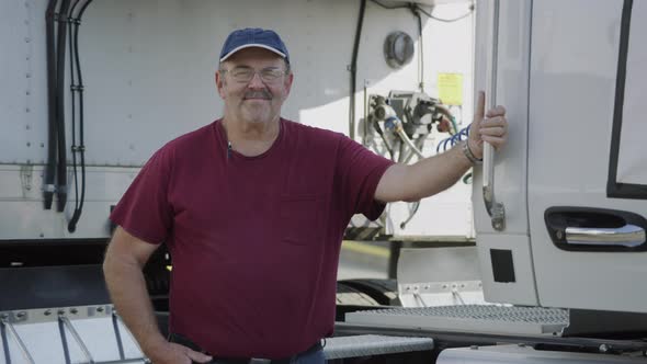 Portrait of truck driver .  Fully released for commercial use.