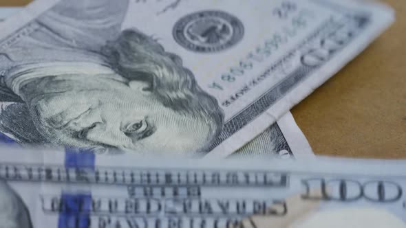 Rotating stock footage shot of $100 bills - MONEY 0134 alt