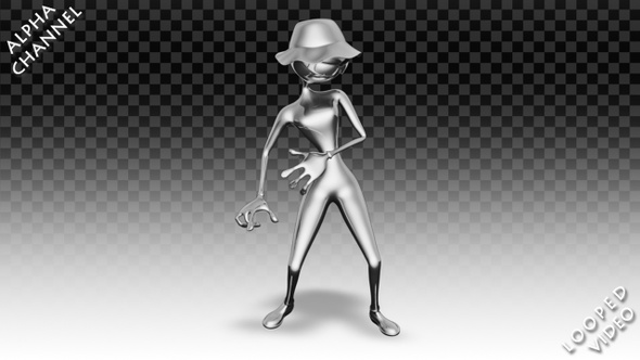 3D Silver Woman - Cartoon Rock-n-Roll Dance alt