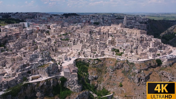 Flying And Revealing The City Of Matera