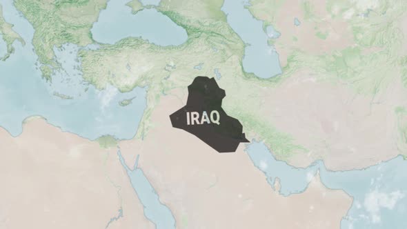 Globe Map of Iraq with a label