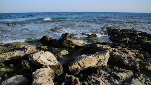 Sea Near Ayia Napa on Island of Cyprus